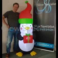 OPBLAASBARE KERSTPINGUÏN MET VERLICHTING -180 CM