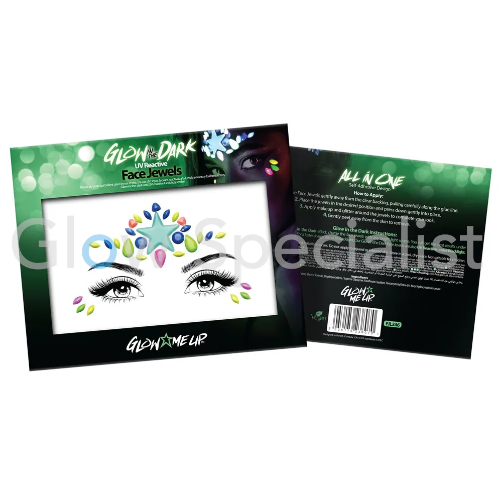 PaintGlow PAINTGLOW GLOW IN THE DARK UV REACTIVE FACE JEWELS - STER - Afbeelding 5