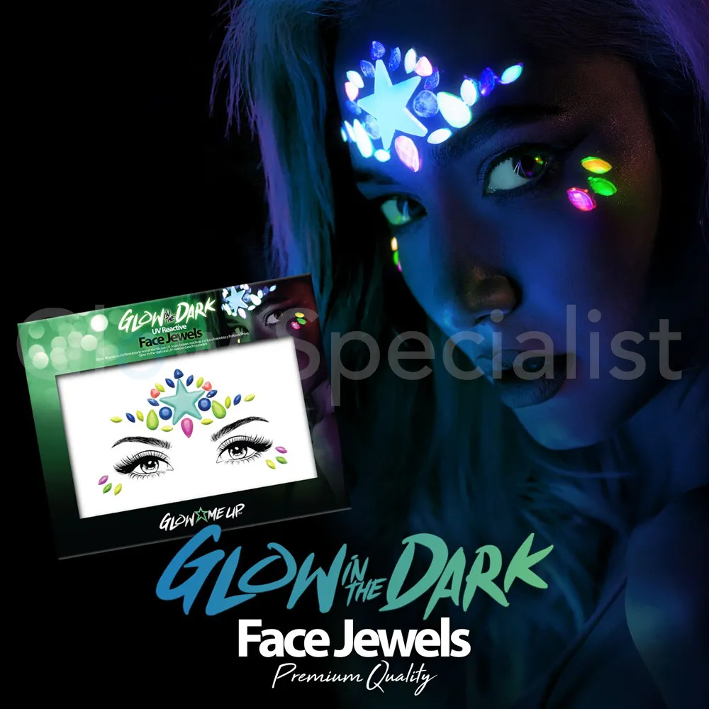 PaintGlow PAINTGLOW GLOW IN THE DARK UV REACTIVE FACE JEWELS - STER