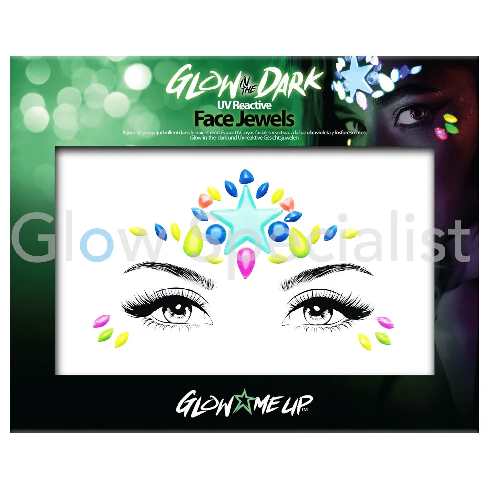 PaintGlow PAINTGLOW GLOW IN THE DARK UV REACTIVE FACE JEWELS - STER - Afbeelding 2