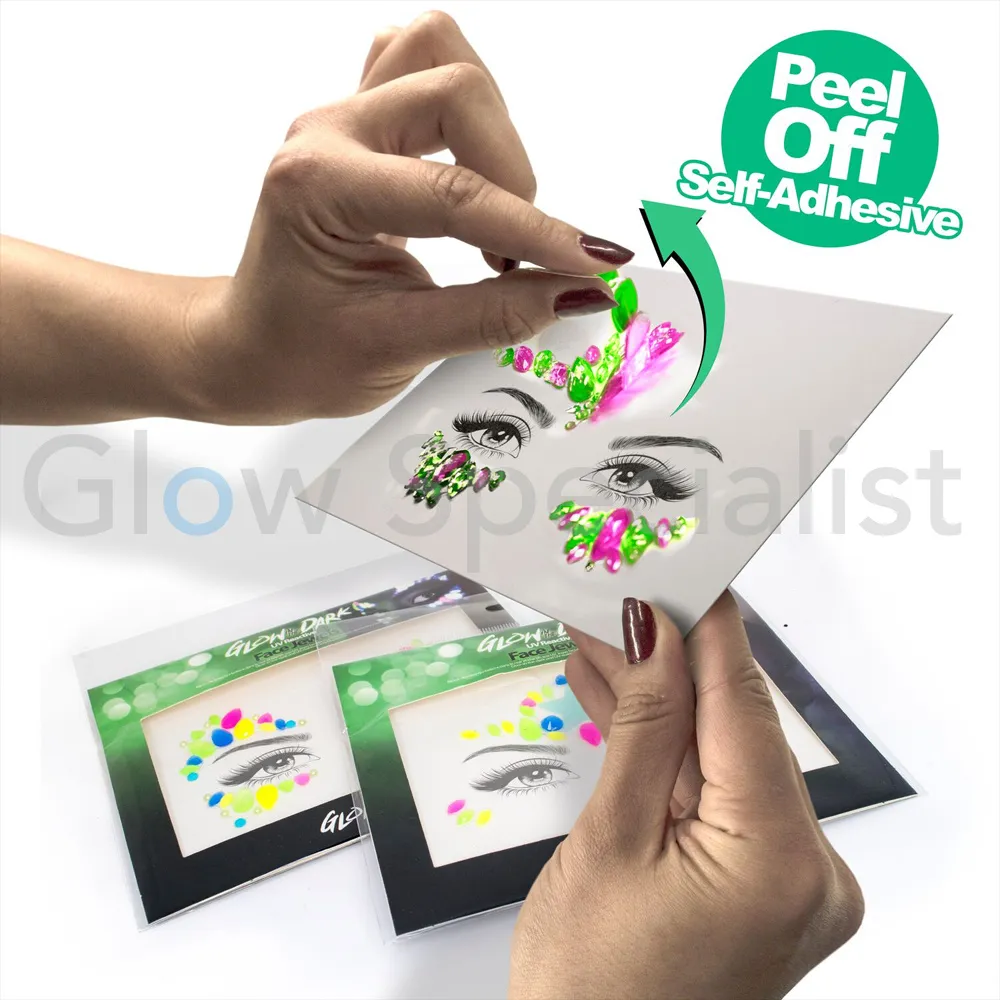PaintGlow PAINTGLOW GLOW IN THE DARK UV REACTIVE FACE JEWELS - STER - Afbeelding 3