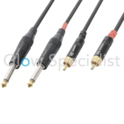 Pd Connex POWER DYNAMICS CONNEX - KABEL 2x 6.3 Mm MONO - 2x RCA MALE - 3 METER
