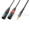Pd Connex POWER DYNAMICS CONNEX - KABEL 2x XLR MALE - 3,5 MM STEREO - 1,5 METER