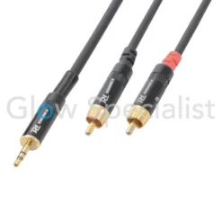 Pd Connex POWER DYNAMICS CONNEX - KABEL 3,5 MM STEREO - 2x RCA MALE - 1,5 METER