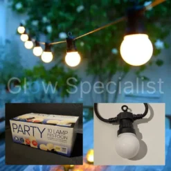 PRIKKABEL - 5 M - 10 LED LAMPEN - OPAAL - WARM WIT - IP44