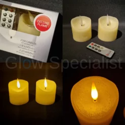 SIMUFLAME LED KAARSEN - SET VAN 2 - DELUXE - MET TIMER EN AFSTANDSBEDIENING - 7,5 CM