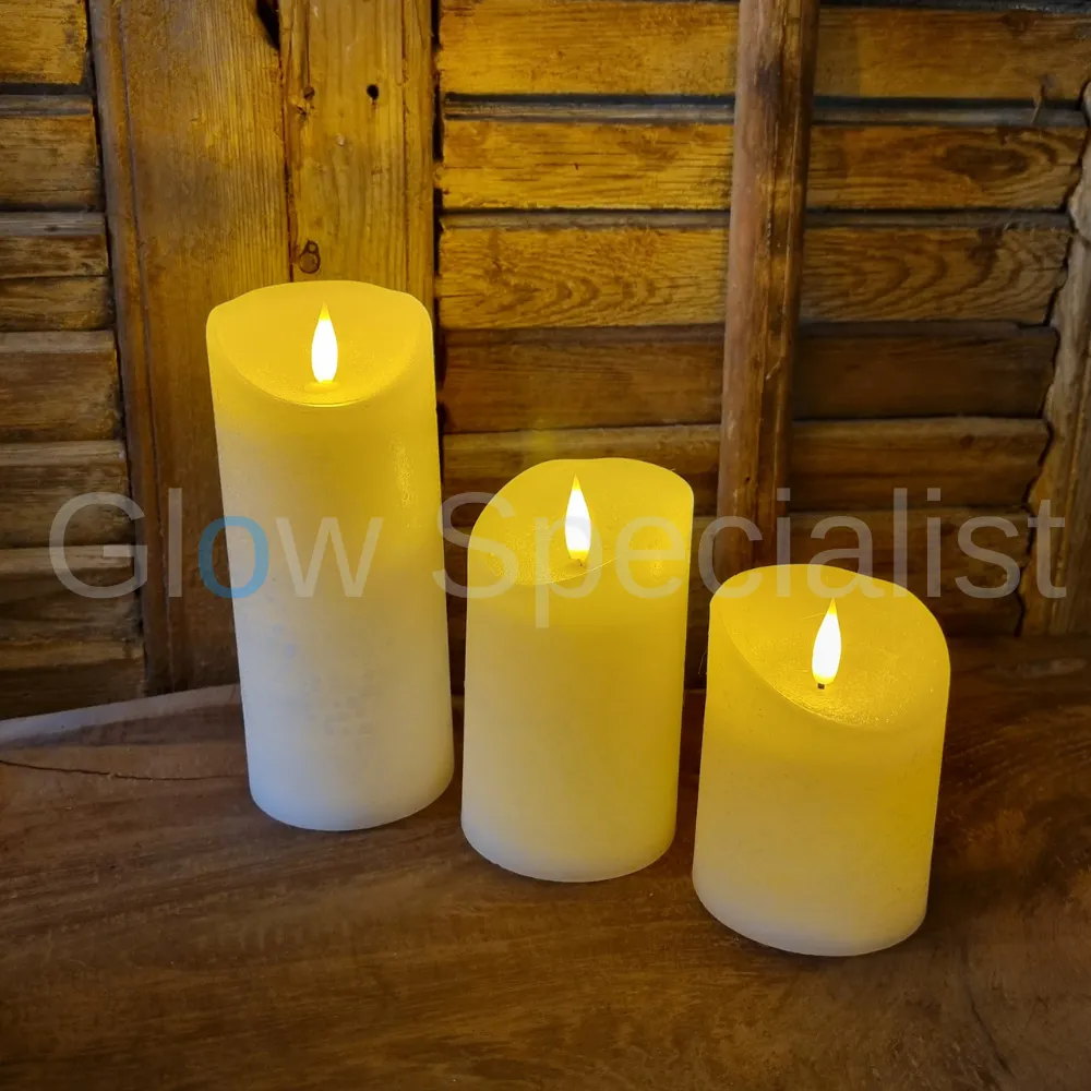 SIMUFLAME LED KAARSEN - SET VAN 3 - MET TIMER EN AFSTANDSBEDIENING - Ø 7,5CM - Afbeelding 4