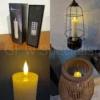 SIMUFLAME LED STOMPKAARS - 20 CM X Ø 5 CM - MET AFSTANDSBEDIENING EN TIMER - IN LUXE GESCHENKDOOS