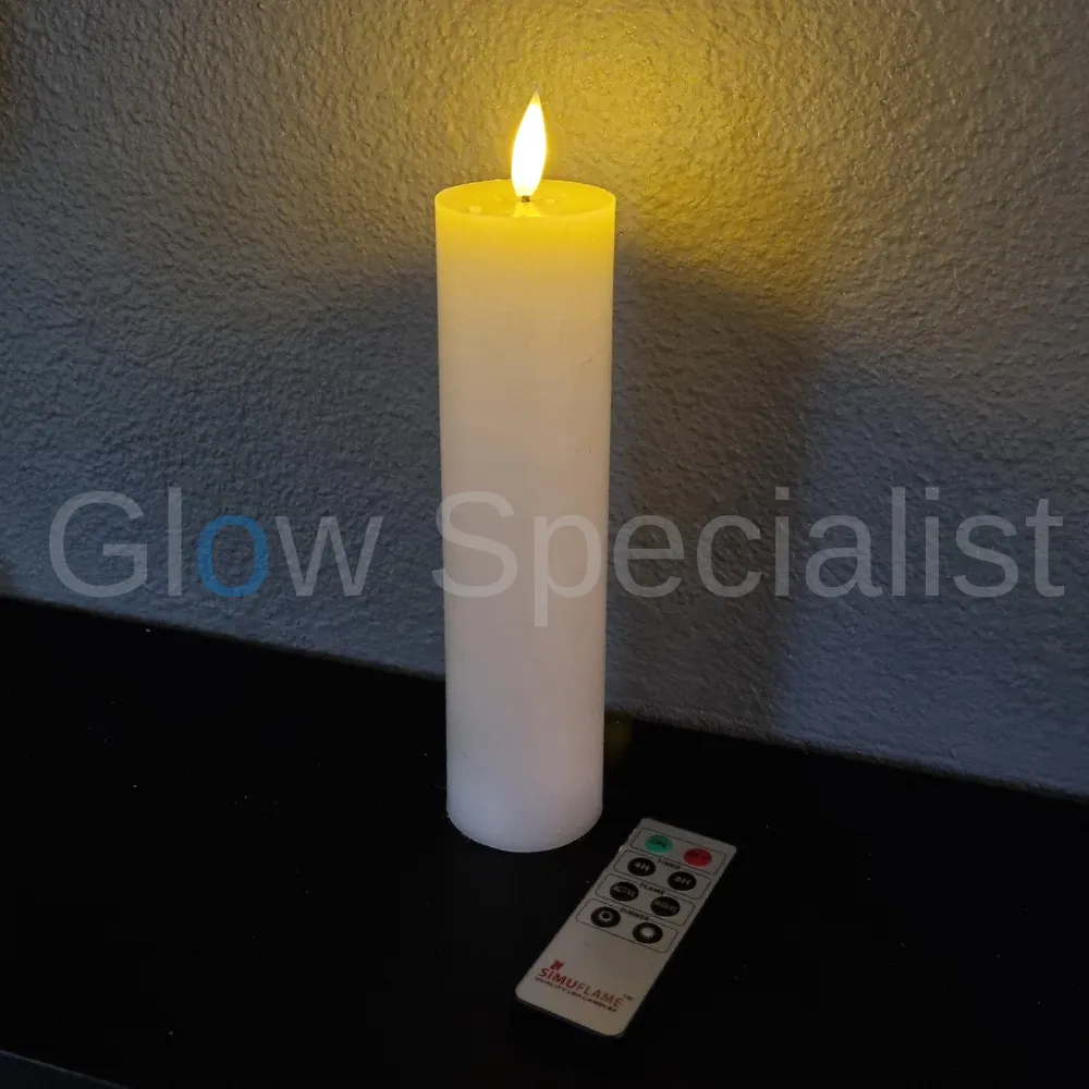 SIMUFLAME LED STOMPKAARS - 20 CM X Ø 5 CM - MET AFSTANDSBEDIENING EN TIMER - IN LUXE GESCHENKDOOS - Afbeelding 4