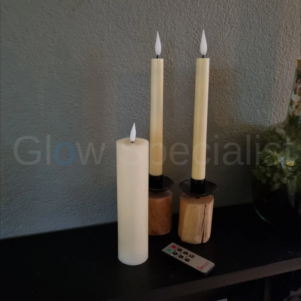 SIMUFLAME LED STOMPKAARS - 20 CM X Ø 5 CM - MET AFSTANDSBEDIENING EN TIMER - IN LUXE GESCHENKDOOS - Afbeelding 5