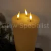 SIMUFLAME XL LED KAARS - 3 LONTEN - MET AFSTANDBEDIENING - 25 CM
