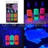 UV/BLACKLIGHT 3D TEXTIELVERF - SET VAN 3 KLEUREN - ROZE - GROEN - ORANJE