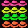 UV / BLACKLIGHT GANGSTER HOED - MIX VAN KLEUREN - 12 STUKS
