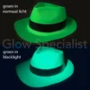 UV / BLACKLIGHT GANGSTER HOED - NEON GROEN - 12 STUKS