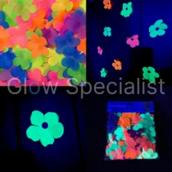 UV / BLACKLIGHT HAWAII BLOEMBLAADJES - 300 STUKS - NEON CONFETTI