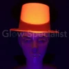 UV / BLACKLIGHT HOGE HOED - NEON ORANJE - 12 STUKS