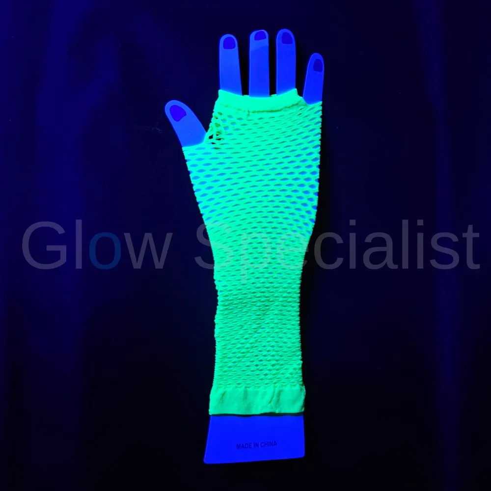 UV / BLACKLIGHT NEON HANDSCHOENEN - VINGERLOOS - 25 CM