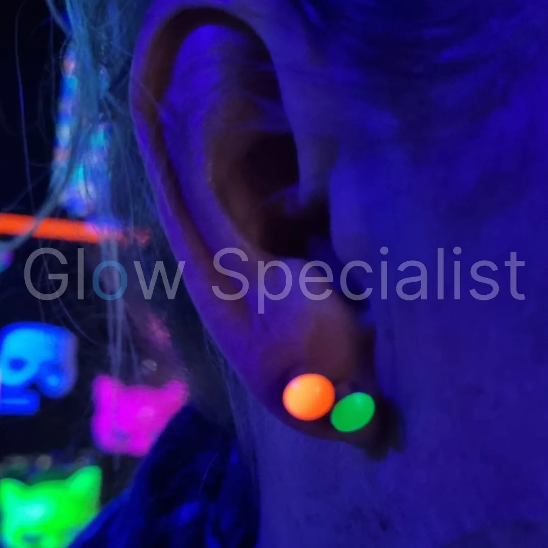 UV/BLACKLIGHT NEON OORKNOPJES - SET VAN 3 PAAR - Afbeelding 2
