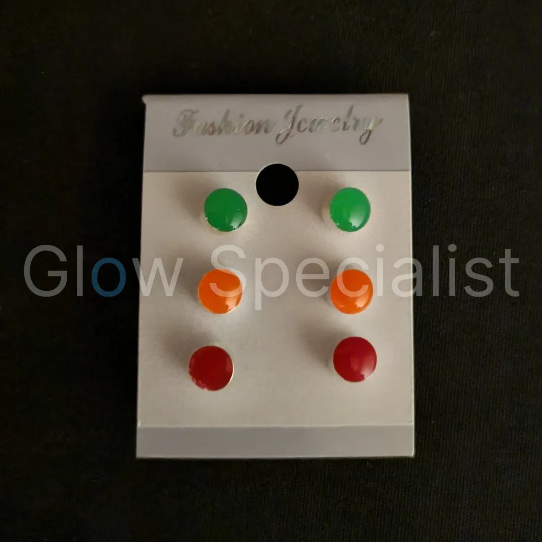 UV/BLACKLIGHT NEON OORKNOPJES - SET VAN 3 PAAR - Afbeelding 3