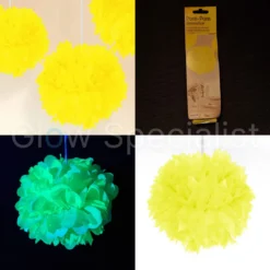 UV/BLACKLIGHT POMPOM - NEON GEEL - 30 CM