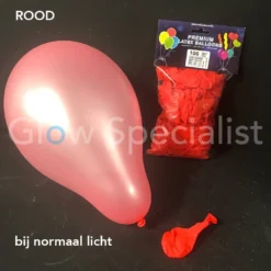 UV LATEX BALLONNEN - NEON ROOD - 100 STUKS