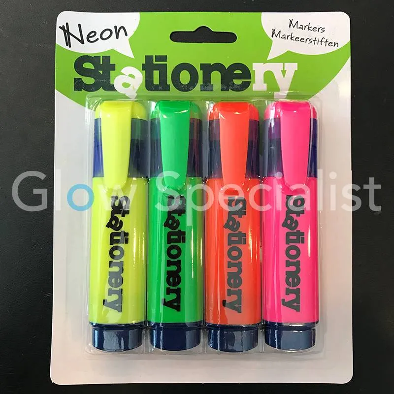 UV NEON MARKEERSTIFTEN - SET VAN 4