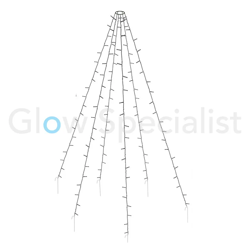 VLAGGENMAST VERLICHTING - 192 LED - H 208 CM - WARM WIT - Afbeelding 3