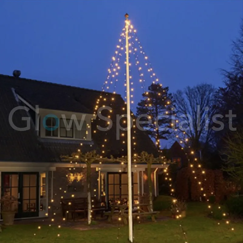 VLAGGENMAST VERLICHTING - 360 LED - H 800 CM - WARM WIT - Afbeelding 9