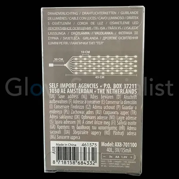 ZILVERDRAAD VERLICHTING - 40 LED - WIT - Afbeelding 4