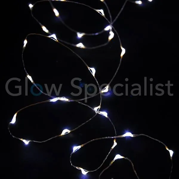 ZILVERDRAAD VERLICHTING - 40 LED - WIT - Afbeelding 6