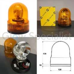 ZWAAILICHT H21 - PLATTE VASTE MONTAGE - 12V - 21W - ORANJE